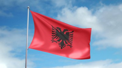 stock-footage-hd-p-clip-of-a-slow-motion-waving-flag-of-albania-seamless-seconds-long-loop